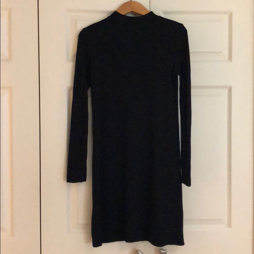 Black mock neck dress